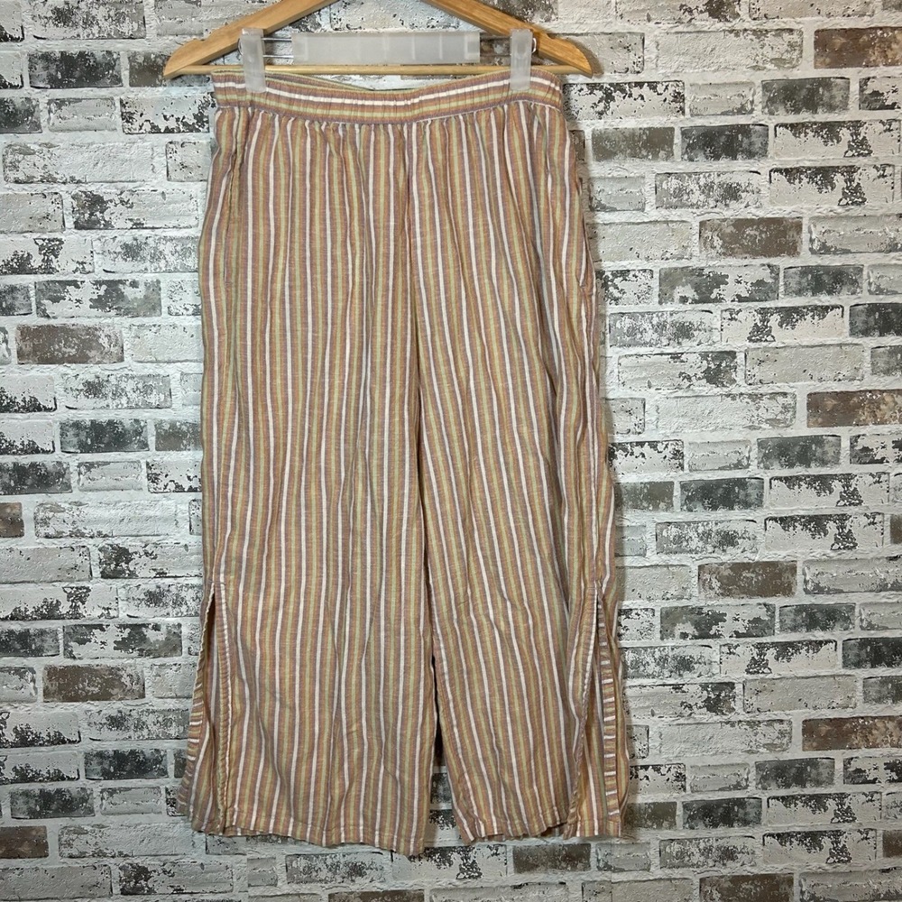 Patagonia Hemp Lyocell Striped Island Farer Pants GTMA Orange White Mens M 56566